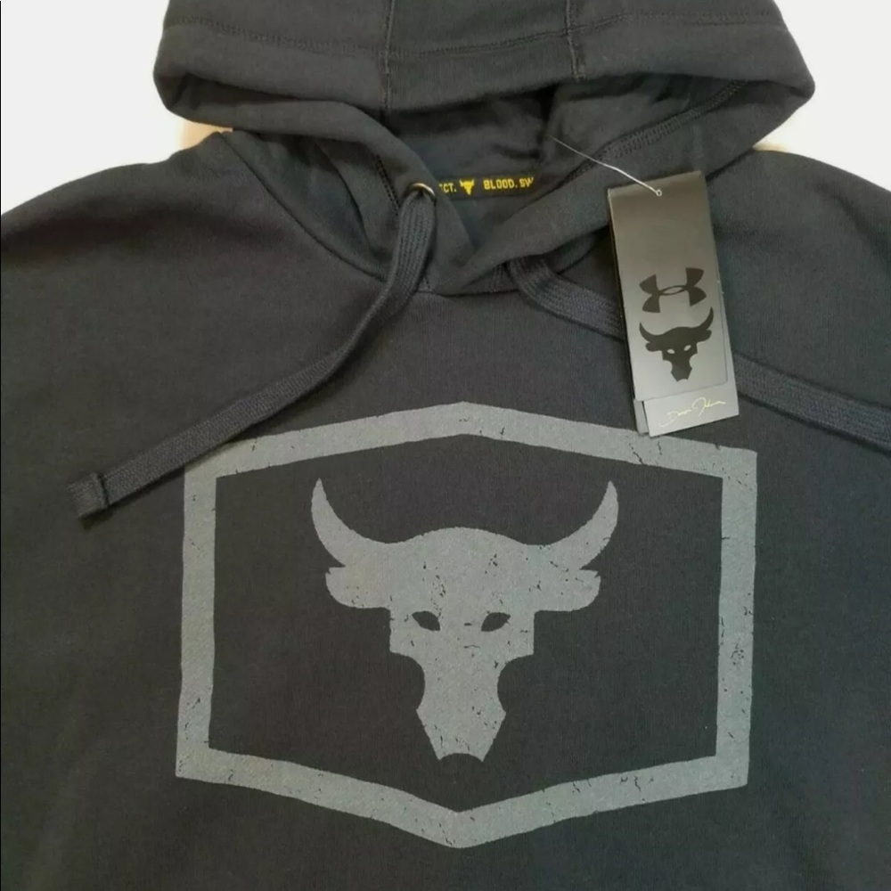 NWT Mens Under Armour Project Rock Black Hoodie - Picture 5 of 8